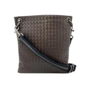 Bottega Veneta Vintage Pre-owned Laeder crossbodyvskor Brown, Herr