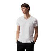 Calvin Klein Stretch Bomull Logo T-shirt White, Herr