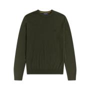 Fred Perry Autentisk Crew Knit Mörkgrön Green, Dam