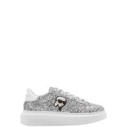 Karl Lagerfeld Glitter Sneakers Kapri Style Gray, Dam