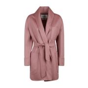 Max Mara Rosa Ull och Kashmir Midi Jacka Pink, Dam