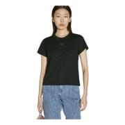 Alexander Wang Präglad Logga Jersey T-shirt Black, Dam