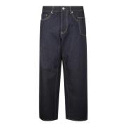 Golden Goose Rigito Fabric Baggy Dark Blue Jeans Blue, Herr