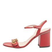 Gucci Vintage Pre-owned Laeder sandaler Red, Dam