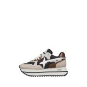 W6Yz Svarta Sneakers Stiliga Bekväma Trendiga Multicolor, Dam