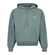 Ami Paris Signature Hoodie Grön Ekologisk Bomull Green, Herr