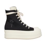 Rick Owens Denim Double Bumper Sneaker Black, Dam