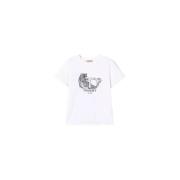 Twinset Broderad Logo och Jaguar T-shirt White, Dam