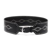 Isabel Marant Stud Embellished Läderbälte Black, Dam