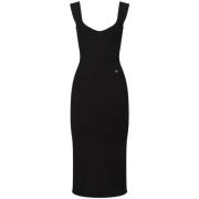 Dolce & Gabbana Svart Scoop Neck Klänning Black, Dam