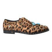 Dolce & Gabbana Leopard Kristall Klänning Skor Multicolor, Dam