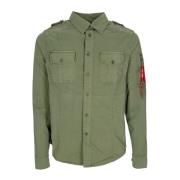 Alpha Industries Sage Green Långärmad Skjorta Green, Herr