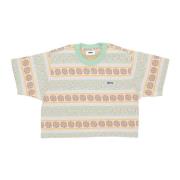 Obey Randig Crop Tee Grön Fig Multi Multicolor, Dam