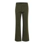 Kaffe Flared Chino Byxor Forest Night Green, Dam