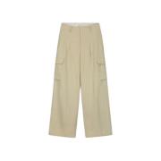 Olaf Hussein Linne Cargo Byxor Beige, Dam