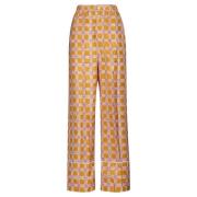 Marni Silkes Check Fields Print Pyjama-Style Byxor Orange, Dam