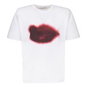 Stella McCartney Läppar Tryck Bomull T-shirt White, Dam