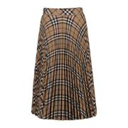 Burberry Vintage Check Wool Skirt Beige, Dam