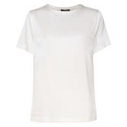 Guess Elastisk Silke T-shirt Svart Regular Fit White, Dam