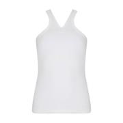 Courrèges Ribbad Vit Tank Top med Dragkedja White, Dam