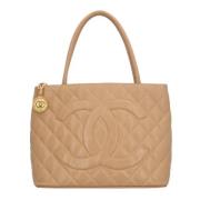 Chanel Vintage Pre-owned Laeder totevskor Beige, Dam