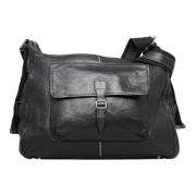 Burberry Vintage Pre-owned Laeder crossbodyvskor Black, Herr