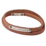 Yves Saint Laurent Vintage Pre-owned Laeder armband Brown, Dam