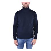 Kangra Ull Turtleneck Tröja Blue, Herr