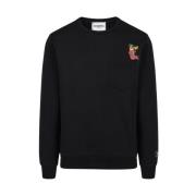 Iceberg Yogi Print Crew-Neck Sweatshirt Black, Herr