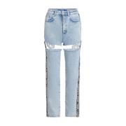 Karl Lagerfeld Dam Straight Cut Out Denim Jeans Blue, Dam