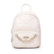 Love Moschino Vit Quiltad Rund Väska White, Dam