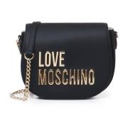 Love Moschino Svart Axelväska med Guld Logo Black, Dam