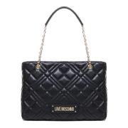 Love Moschino Svart Axelväska Klaffstängning Black, Dam