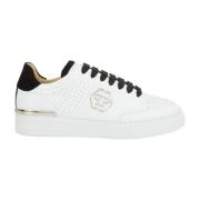 Philipp Plein Läder Lo-Top Sneakers i Vit White, Herr