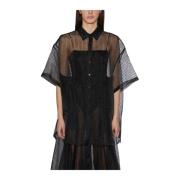 NÜ Denmark Oversized Transparent Skjorta Black, Dam