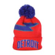 New Era Detroit Pistons NBA Pom Pom Beanie Red, Herr