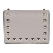 Valentino Garavani Studded French Wallet Gray, Dam