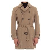 Sealup Beige Trench Coat med Hornknappar Beige, Herr