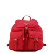 Prada Vintage Pre-owned Nylon ryggsckar Red, Dam