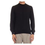 Barba Svart ull turtleneck tröja Black, Herr