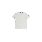 Moncler Ljusgrå Bomull T-shirt med Logotyp White, Herr