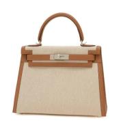 Hermès Vintage Pre-owned Canvas handvskor Beige, Dam