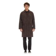 Salvatore Santoro Brun Raglan Over Fit Knappad Jacka Brown, Herr