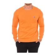 U.s. Polo Assn. Rund Hals Långärmad Tröja Orange, Herr