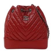 Chanel Vintage Pre-owned Tyg axelremsvskor Red, Dam