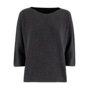 Le Tricot Perugia Lurex Boat-Neck Jumper Gray, Dam