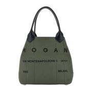 Hogan Militär Script Canvas Toteväska Green, Dam