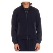 Herno Blå Ull Zip Sweater Blue, Herr