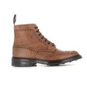 Tricker's Handgjorda Cognac Brogue Stövlar Brown, Herr