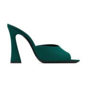 Saint Laurent Suite Mule Sandal Green, Dam